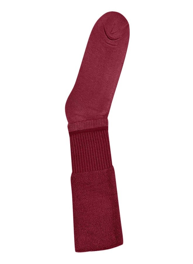 MUKHAKSH (Pack of 1 Pair Boys Kids Winter Woolen Warm Knee High Knee Length upto the knee Long Maroon Socks, 3-4 Years - Image 2