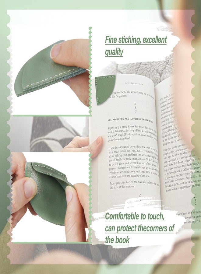 Wayzton Leather Corner Bookmark, 6 Pcs Fan-Shaped Page Book Marks for Women, Kids, Book Accessories for Reading Lover, Cute Handmade Book Reading Gift for Book Lovers - Image 3