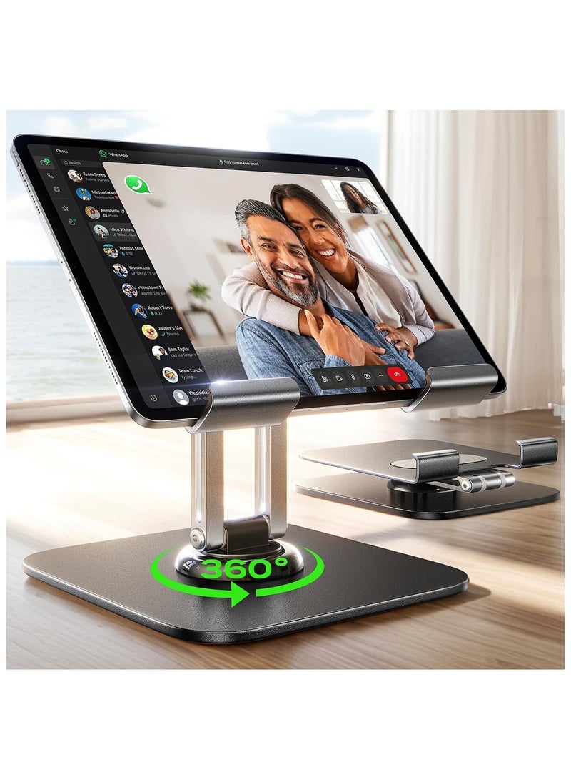 NNEWVANTE Fits iPad Stand Holder 360° Adjustable Tablet Stand Foldable Fits iPad Stand for Desk Rotating Portable Monitor Stand for 2024 iPad Accessories Tablets/PS/Switch other 4.7"-12.9" Device - Image 1