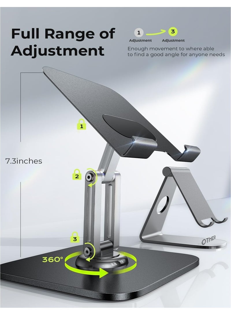 NNEWVANTE Fits iPad Stand Holder 360° Adjustable Tablet Stand Foldable Fits iPad Stand for Desk Rotating Portable Monitor Stand for 2024 iPad Accessories Tablets/PS/Switch other 4.7"-12.9" Device - Image 4