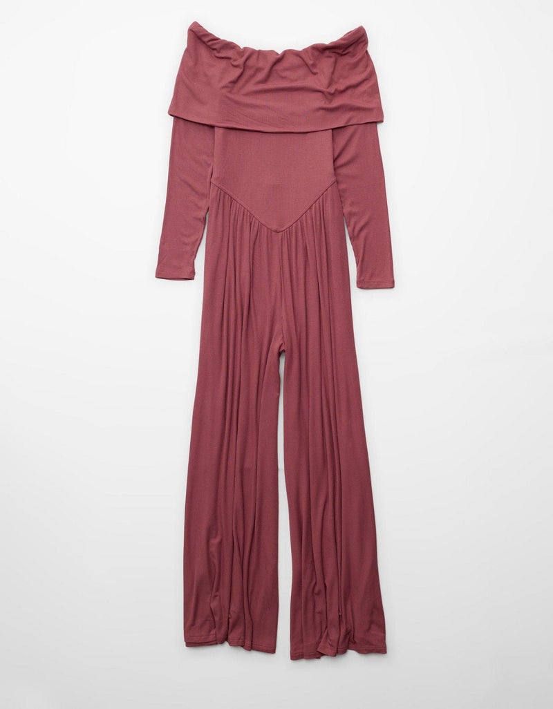 American Eagle AE Soft & Sexy Long-Sleeve V-Neck Jumpsuit - Image 2