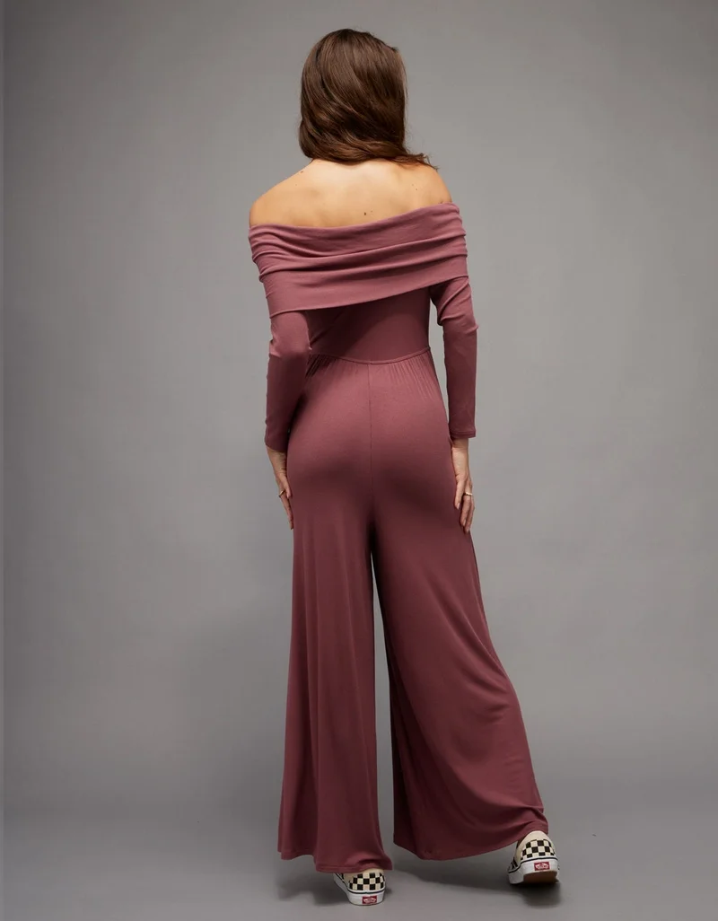 American Eagle  AE Soft & Sexy Long-Sleeve V-Neck Jumpsuit for Women | Best Price UAE