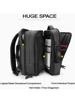 ARCTIC HUNTER Extra Large Travel Laptop Backpack, Extensible Business Bag with USB Charging Port and Earphone Jack, Water Resistant College Backpack for Men  - Image 4
