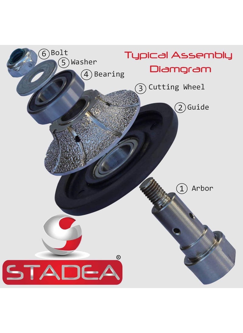 STADEA STADEA Diamond Profile WheelProfile Grinding Wheel 45 DegreeBevel 15 MM 916 high for Grinder Polisher Tile Granite Marble Concrete ShapingDiamond Profiling  - Image 5
