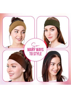 Styla Hair Headbands For Women Stretch Fashion Headbands 10 Pack Nonslip Head Wraps Great For Spa Sports Yoga Pilates Running Gym Headband Workouts Earth Tones  - Image 2