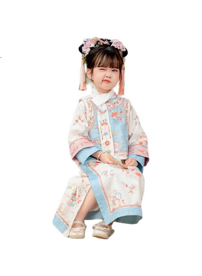 Cute Tiger Wings Girls' Cheongsam Qipao Two-Piece Set In Pink (Excluding Scarf Accessories) Size 90 - Image 3