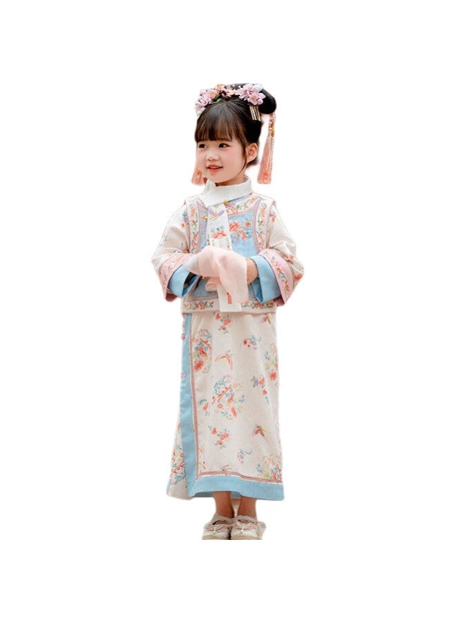 Cute Tiger Wings Girls' Cheongsam Qipao Two-Piece Set In Pink (Excluding Scarf Accessories) Size 90 - Image 2