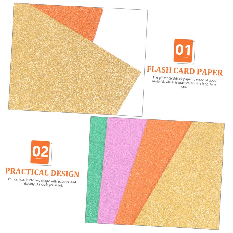 Glitter Cardstock Paper 10 Sheets Sparkle Colored DIY Crafts Scrapbooking - Image 5