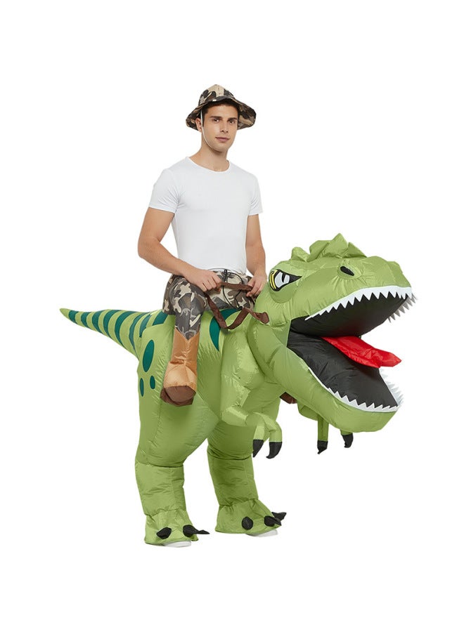 Funny Toy Mount Funny Costume Animal Prop Costume Dinosaur Inflatable Clothes Pants Children Adult-Color:Red Velociraptor—adult - Image 4