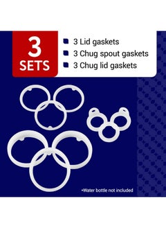 IMPRESA [3 Sets Water Bottle Gasket Replacement For Thermoflask 40Oz, 24Oz, 32Oz & 64Oz Insulated Stainless Steel Water Bottle Lid - 3 Each For Water Bottle Straw Lid, Chug Lid & Chug Spout-9 Total  - Image 4