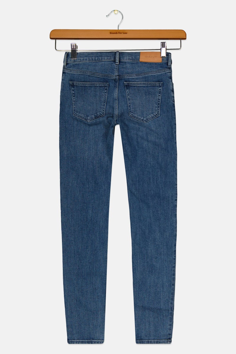 GANT Kids Girl Skinny Fit Washed Jeans, Blue - Image 2