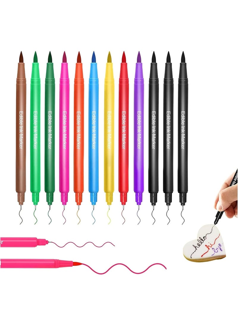 KASTWAVE 12Pcs Colors Dual Tip Markers, Fineliner Color Pens, Coloring Marker Pens Dual Markers, for Rock Painting, Canvas, DIY Crafts & Art Supplies - Image 1