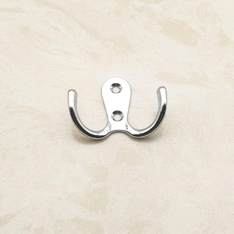 6 Pcs Double Prong Coat Hooks Wall Mounted Metal Hooks for Clothes Towels Bags - Image 3