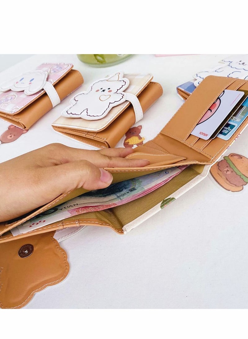 Y&D Kawaii Bear Wallet, Cute Cartoon Card Holder Girls Coin Purse Anime Key Bag Case Front Pocket Wallet - Image 3
