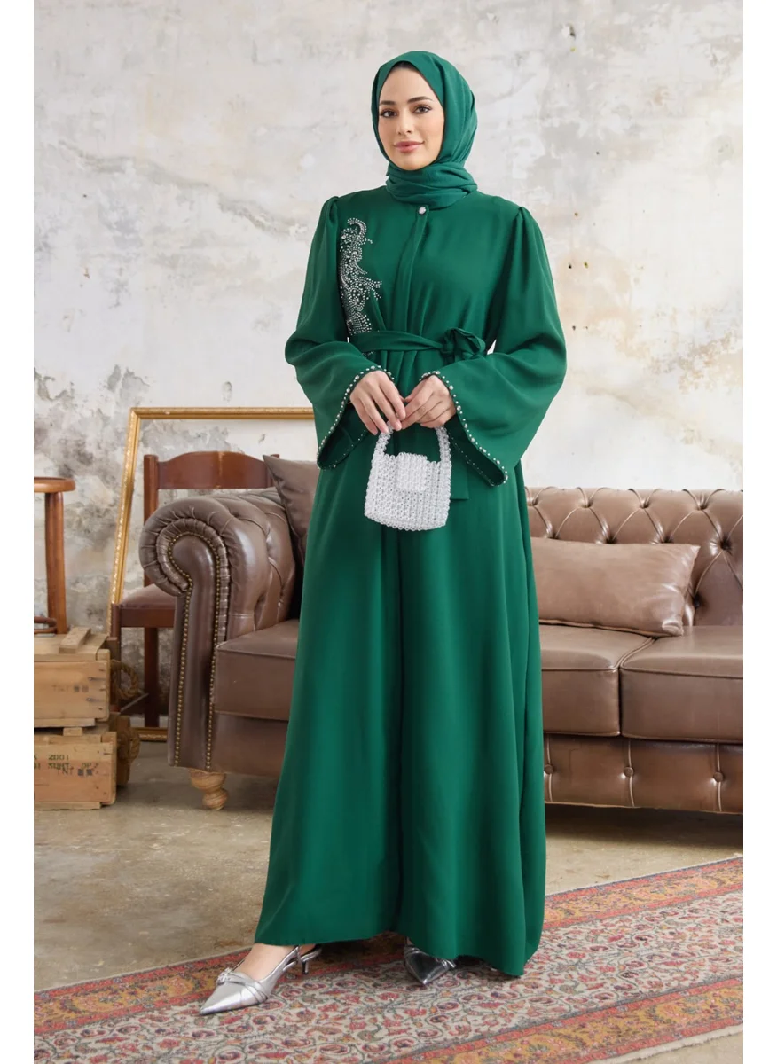 Vavinor Lora Stone Abaya - Emerald