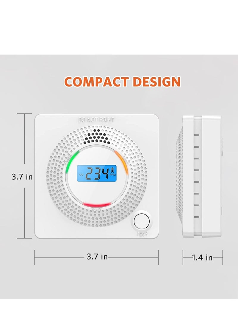 Y&D - Carbon Monoxide Detector Alarm, CO Alarm with Digital LCD Display, Replaceable Battery-Operated for House and Bedroom - Image 1