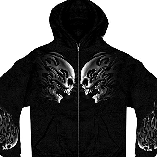 Hot Leathers - GMZ4105 BLACK, 2XL Head Butt Skulls Zipper Hoodie (Black, XX-Large) - Image 1
