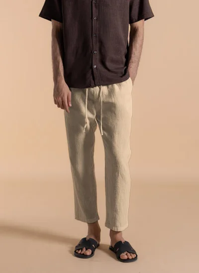 SHAPES JOGGER WAIST LINEN BLEND TROUSERS
