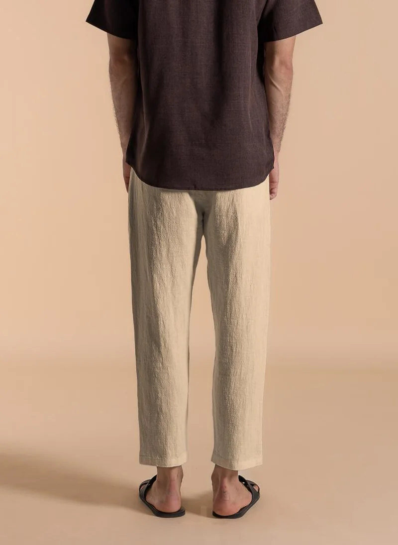 SHAPES JOGGER WAIST LINEN BLEND TROUSERS