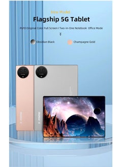 X - Prime 10.1-Inch HD AMOLED Display Slim Smart Tablet PC Dual SIM 5G Network Wifi Android Tablet 8GB RAM 256GB ROM Dual Camera Google Meet and Zoom Supported Gold  - Image 3