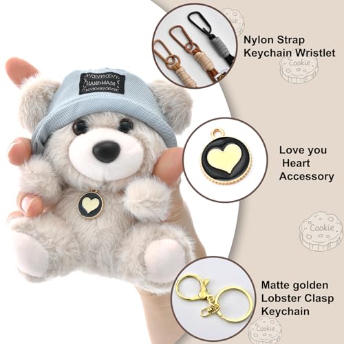 YILANFULL Plush Bag Charm Bear Keychain Stuff Cute Kawaii Teddy Bear Key Chain for Women Girls Pendant Purse Backpack Handbag Tote Charms - Image 2
