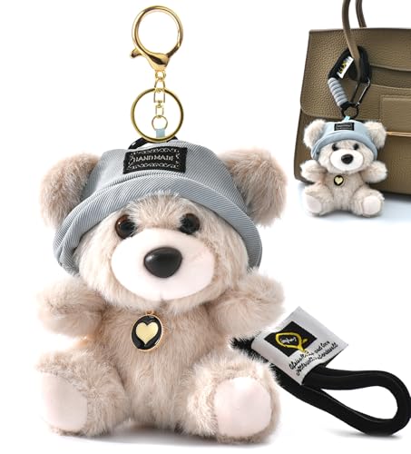 YILANFULL Plush Bag Charm Bear Keychain Stuff Cute Kawaii Teddy Bear Key Chain for Women Girls Pendant Purse Backpack Handbag Tote Charms - Image 1