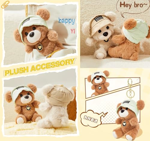YILANFULL Plush Bag Charm Bear Keychain Stuff Cute Kawaii Teddy Bear Key Chain for Women Girls Pendant Purse Backpack Handbag Tote Charms - Image 4