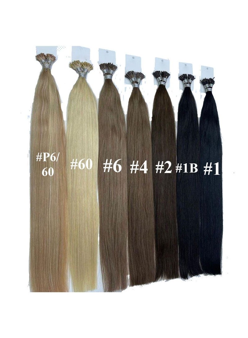 إستيل وصلات شعر بشري بطول 24 بوصة مع شعر طبيعي 100 خصلة وصلات شعر كيراتين بوند ناعمة طويلة الأمد ومضادة للتشابك اللون رقم 4 - Image 2