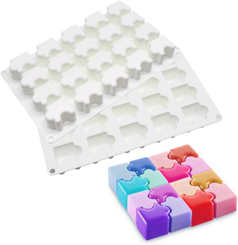mostsom 3D Puzzle Shape Silicone Mold for DIY Baking Pudding Mousse Chocolate Eco-Friendly Cake Mold Kitchen Accessories Tools (E_ Puzzle) - Image 1