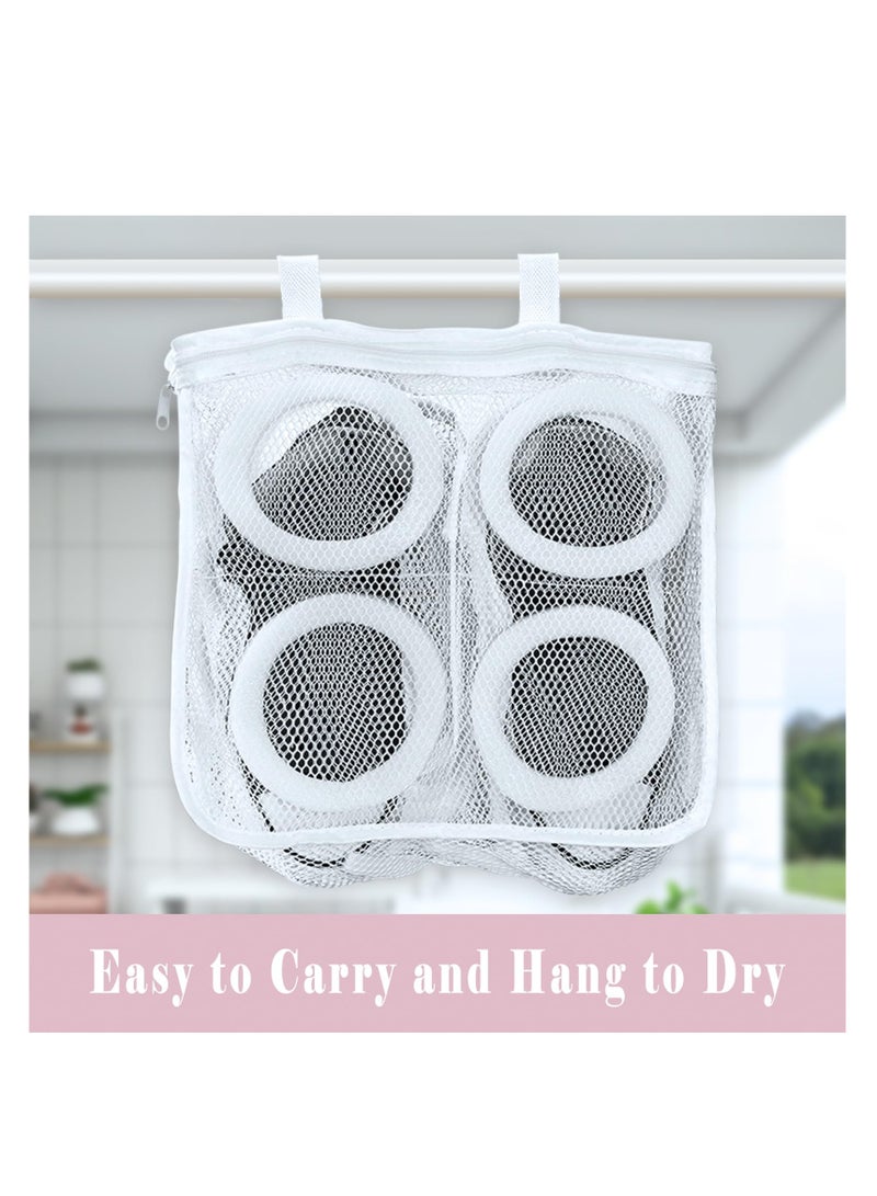 Sneaker Washing Bags - Durable and Reusable Mesh Laundry Bags with Zipper, Includes Foam Ring Buffers for Shoe and Washing Machine Protection (2 Pack: 1 Large & 1 Medium)  - Image 2