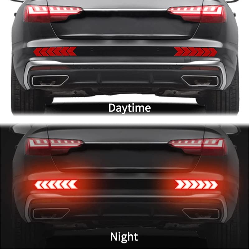 Allure Auto (Red) (12 Pcs) High-Intensity Reflective Safety Warning Arrow Decals Car Trunk Rear Bumper Guard Body Decoration Stickers Universal Compatible with Toyota Etios Cross - Image 3