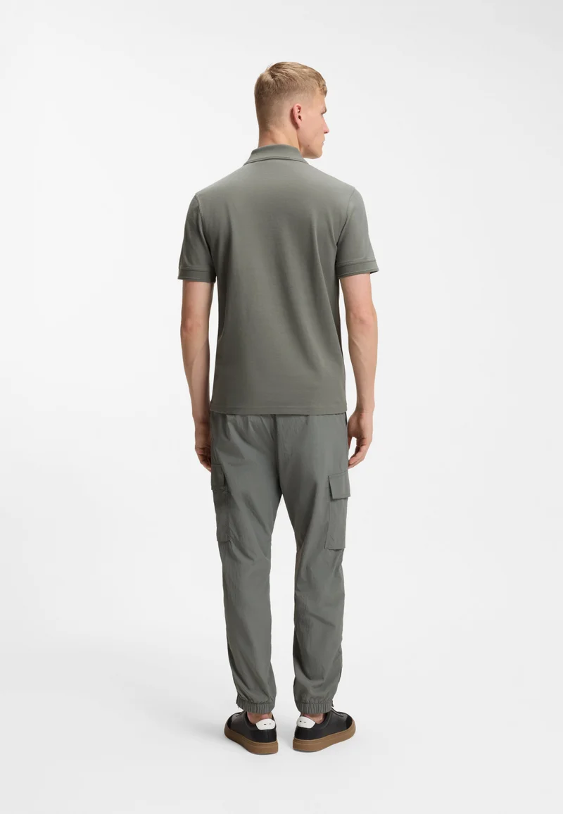 بوس Cotton-piqué polo shirt with logo print