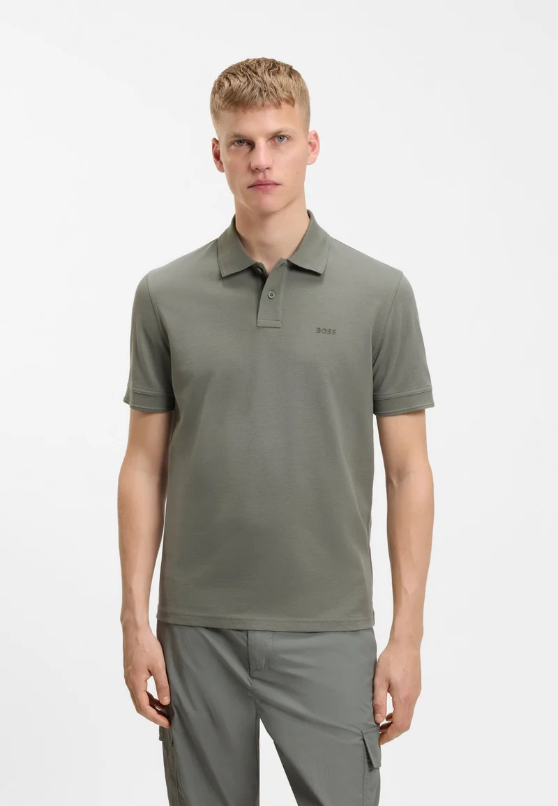 BOSS Cotton-piqué polo shirt with logo print