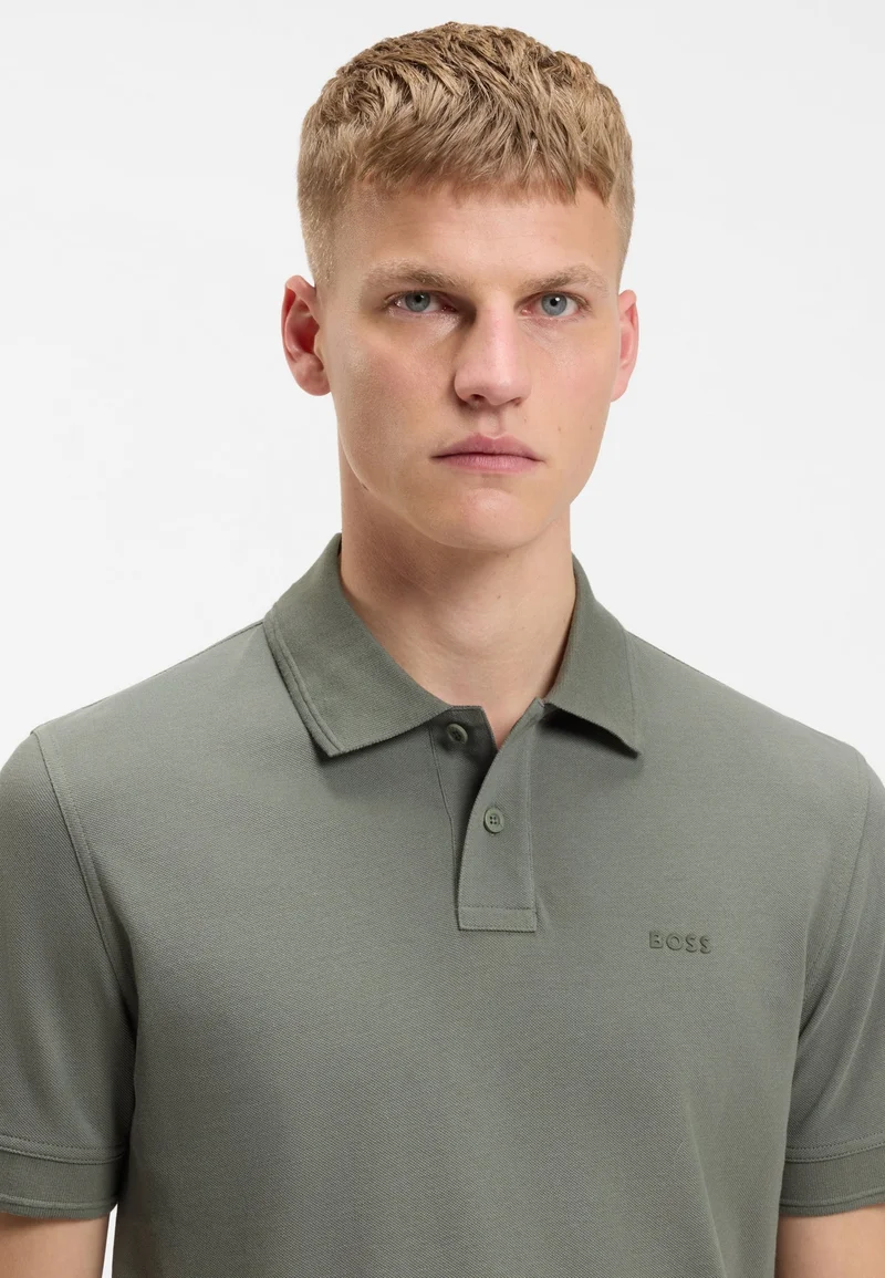 BOSS Cotton-piqué polo shirt with logo print