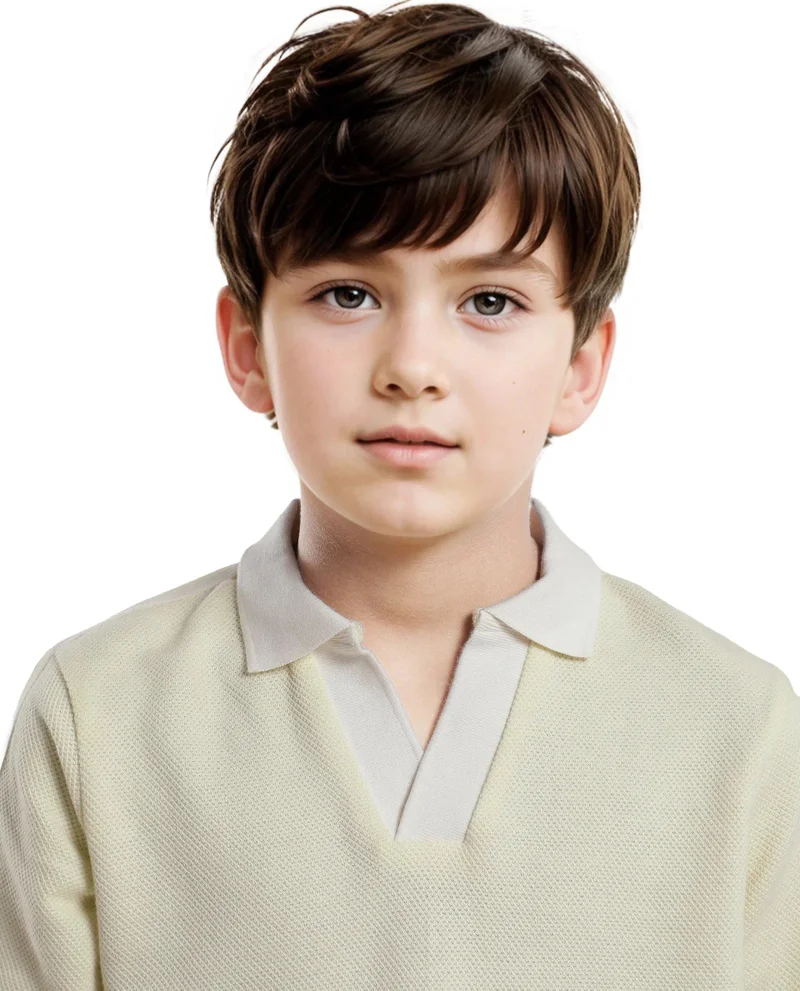 Rare Ones Rare Ones Kids Zolt Pastel Green Cotton Blend Polo Collar Solid Polo