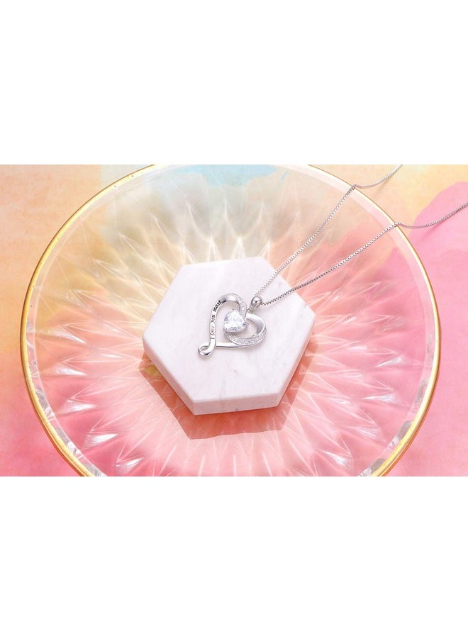 DAOCHONG 925 Sterling Silver Jewelry Engraved I Love You Most Love Heart Pendant Necklace Gift For Women Mum  - Image 4