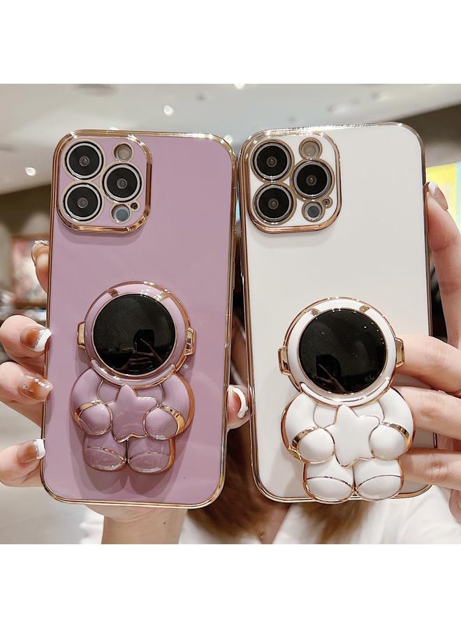 S-TOP Case For iPhone 14 Pro Max Embrace Stars Electroplating Astronaut Holder Phone Case - Image 3