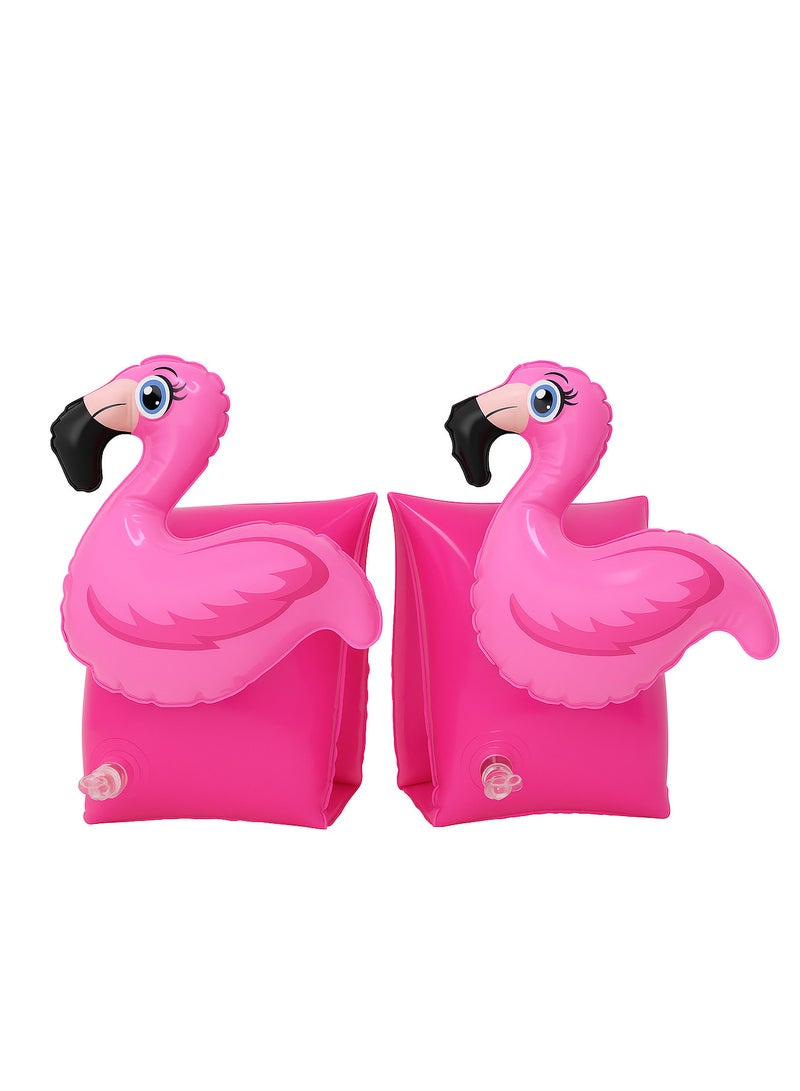 FLOBO Kids Inflatable Arm Bands Flamingo Style Floaties for Swimming Lightweight Leak Proof Safety Float Armband for Toddlers and Children Age 3 to 6 Years  - Image 1