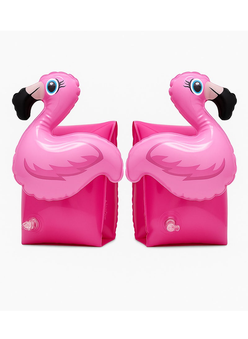 FLOBO Kids Inflatable Arm Bands Flamingo Style Floaties for Swimming Lightweight Leak Proof Safety Float Armband for Toddlers and Children Age 3 to 6 Years  - Image 2