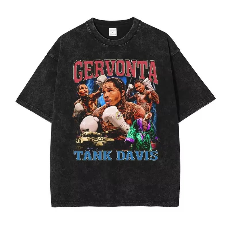 Tank Gervonta Davis Men'S T-Shirts Vintage Washed Ali Jr T S - Image 4