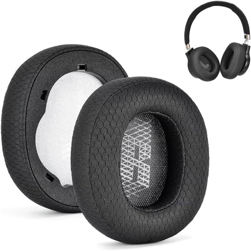 Enegg E65 Earpads for JBL Live 650BTNC 660NC E65BTNC Headphone, Replacement Headset Ear Cushion Pads with Memory Foam for 750NC Duet NC Ear Cover Earmuff, Black - Image 1