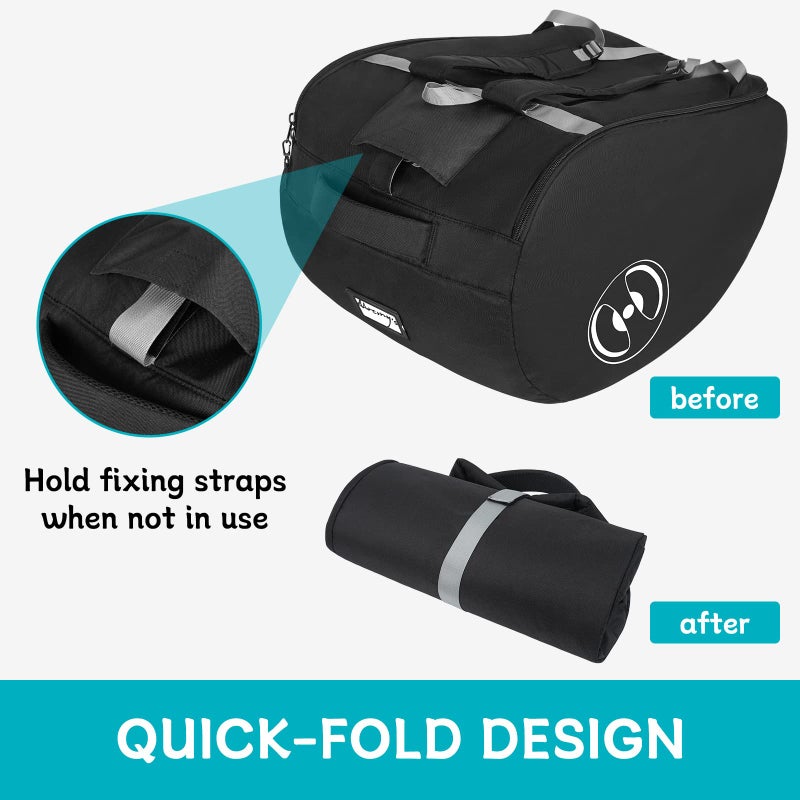 YOREPEK Padded Car Seat Travel Bag for Airplane, Fits for Doona Car Seat Stroller with isofix Base, Infant Car Seat Bags with Lockable Zipper, Foldable Gate Check Stroller Backpack for Baby Travel - Image 5