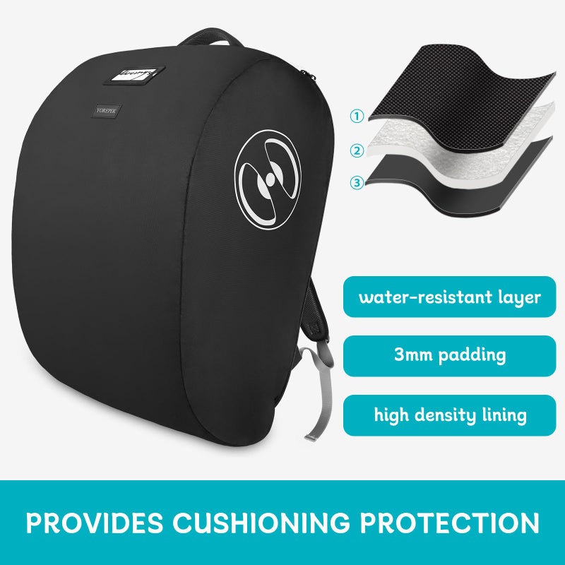 YOREPEK Padded Car Seat Travel Bag for Airplane, Fits for Doona Car Seat Stroller with isofix Base, Infant Car Seat Bags with Lockable Zipper, Foldable Gate Check Stroller Backpack for Baby Travel - Image 4