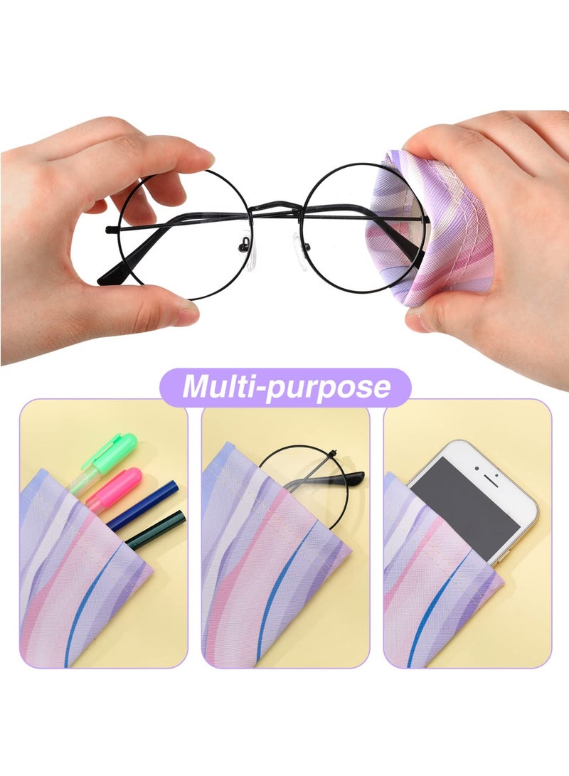 SYOSI Glasses Case, 4PCS Leather Squeeze Top Sunglasses Pouch, Portable Soft PU Leather Eyeglass Cases, Personalised Sunglasses Holder Spectacle Bag for Women Men Kids, One Size  - Image 4