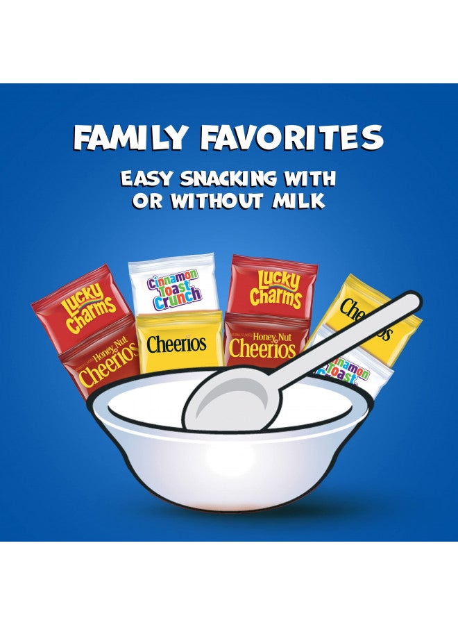 General Mills General Mills Breakfast Cereal Variety Pack, Lucky Charms, Cinnamon Toast Crunch, and Cheerios Varieties, Single Serve Snacks, 9.14 oz (8 Pouches)  - Image 4