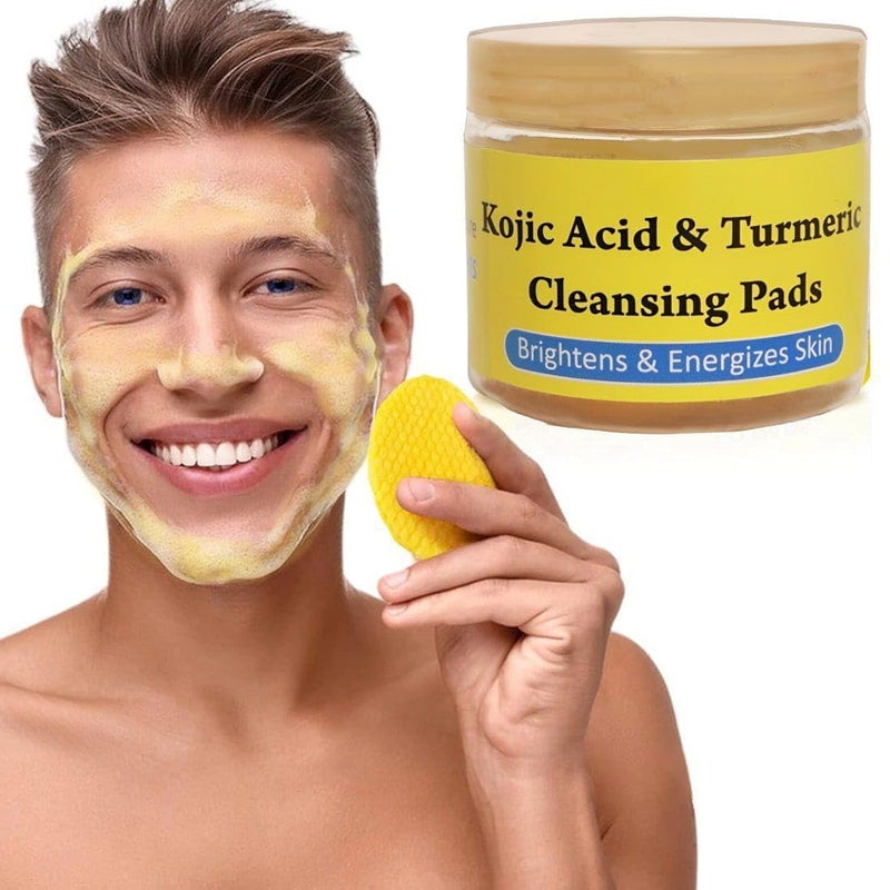 Turmeric & Kojic Acid Face Cleansing Pads for Dark Spots, Skin Brightening & Acne Prevention | Vitamin C, Retinol & Chamomile Hydrolat | For Women & Men | All Skin Type | 50 Pieces - Image 4