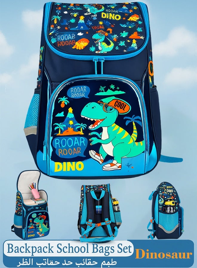 Riolio Dinosaur Kids School Backpack â€“ Lightweight, Ergonomic, Large Capacity with Chest Strap & Breathable Back, for Boys Aged 3â€“10 - Image 1