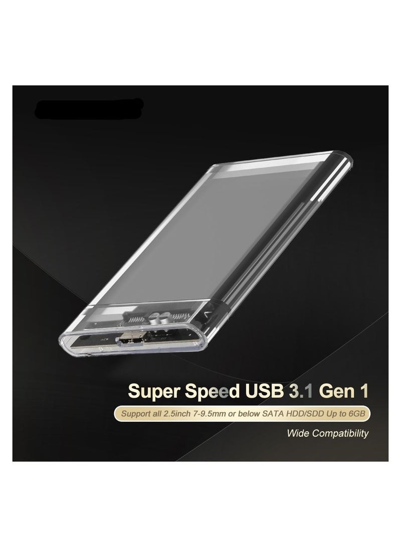 AROAQ Transparent HDD Case for hard drive Super Speed USB 3.0 Gen 1 Mobile External Hard Drive Case - Image 3