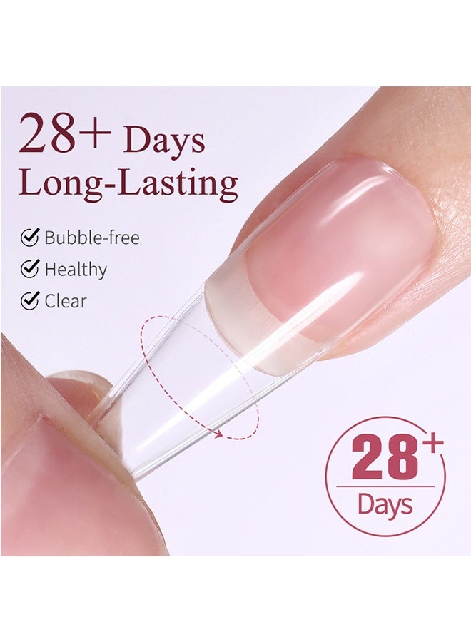 LILYCUTE 3 IN 1 Soft Gel Nail Tip Gel, Soak Off UV/LED, Nail Glue Gel, Long Lasting Extension Glue for Clear Nail Tips and Clear Press on Nails, Nail Repair Treatment, Salon Art DIY at Home Need U V Light Cured 7ML - Image 3