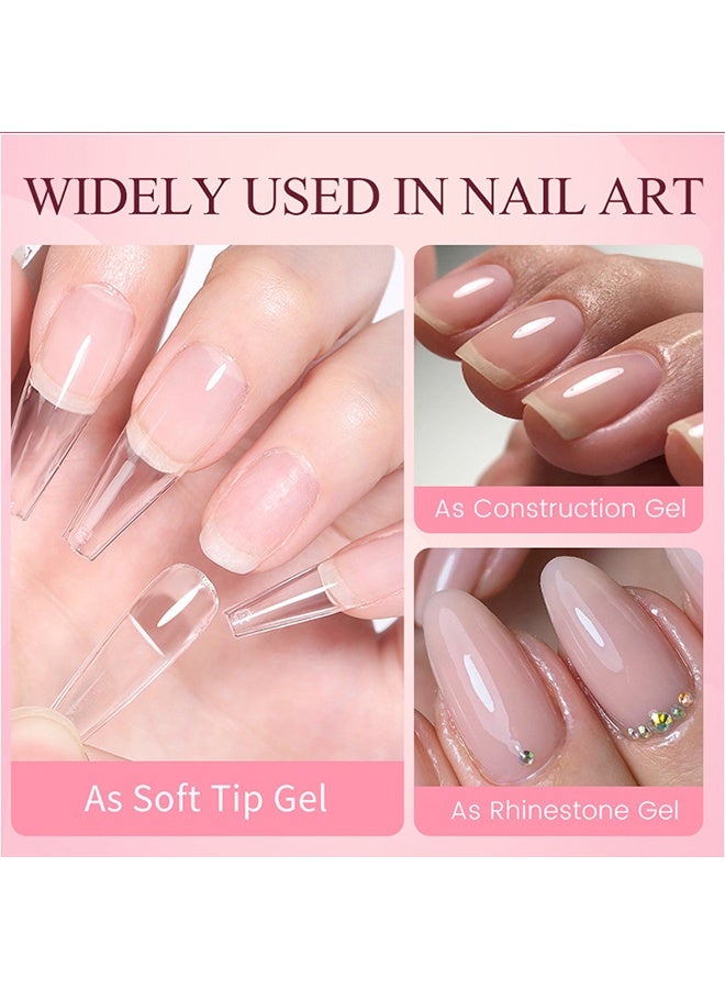 LILYCUTE 3 IN 1 Soft Gel Nail Tip Gel, Soak Off UV/LED, Nail Glue Gel, Long Lasting Extension Glue for Clear Nail Tips and Clear Press on Nails, Nail Repair Treatment, Salon Art DIY at Home Need U V Light Cured 7ML - Image 5